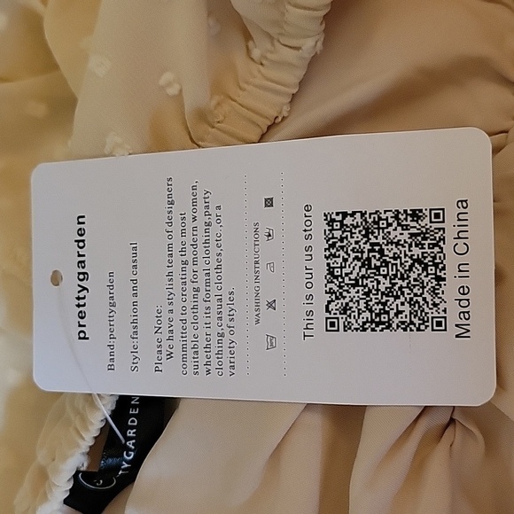 PRETTY GARDEN Ivory Swiss Dot Chiffon Tiered Halter Castlecore Dress - Picture 13 of 15